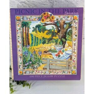 RARE😍Vntg 2003 Picnic In the Park SONOMA Cynthia Fitting 600p Ceaco Puzzle